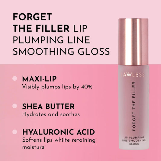Achieve Luscious Lips with Our Velvet Pink Forget the Filler Lip Plumper Gloss - 0.11 Fl Oz