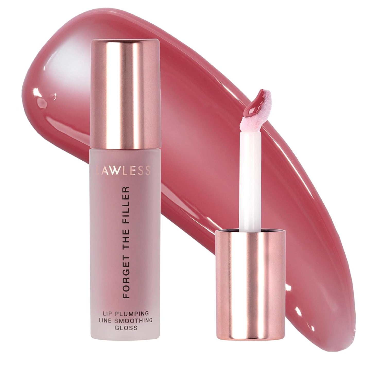 Achieve Luscious Lips with Our Velvet Pink Forget the Filler Lip Plumper Gloss - 0.11 Fl Oz