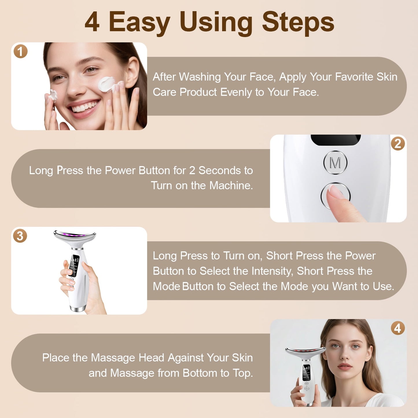 Revitalize Your Skin with the Zacenei 7-in-1 Facial Massager - Advanced Light Therapy & Microcurrent Technology for Neck and Face Care