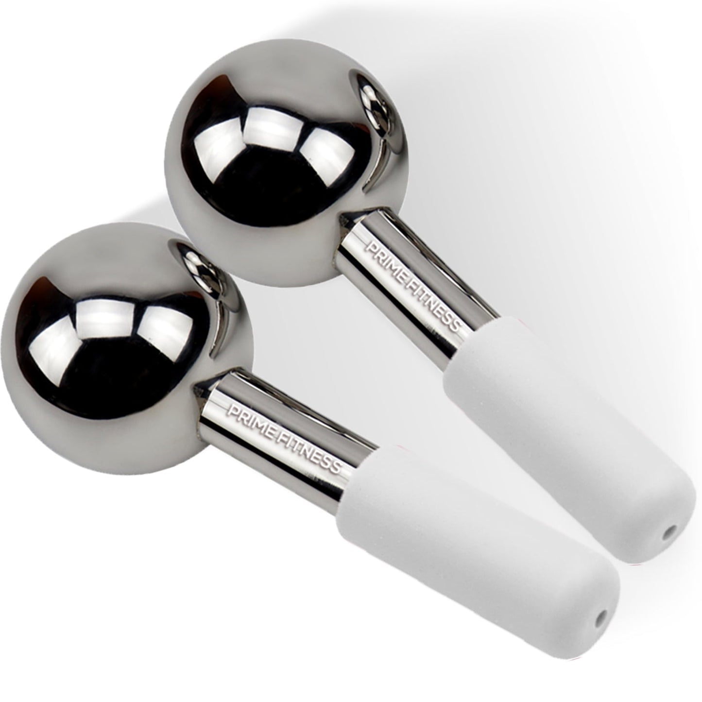 Ice Globes for Facial Treatments | Durable Steel Cooling Roller | Face, Neck, and Eye Massager | Skin Care Solution for Dark Circles, Puffiness, Wrinkles, and Enhanced Collagen Production (White)